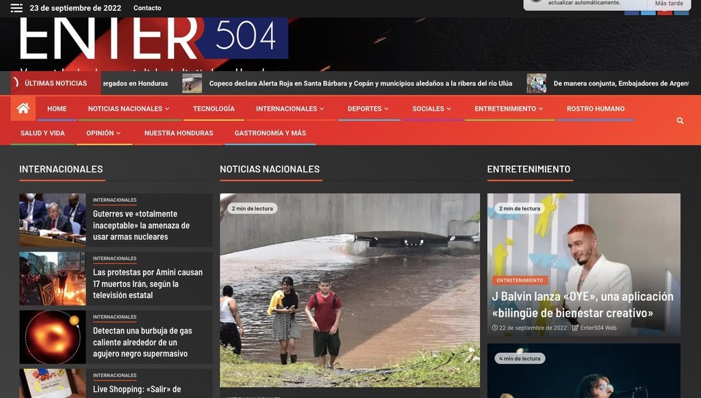 Screenshot of the Enter504 website