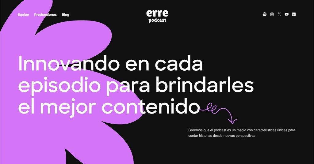 Screenshot of the Erre Podcast website
