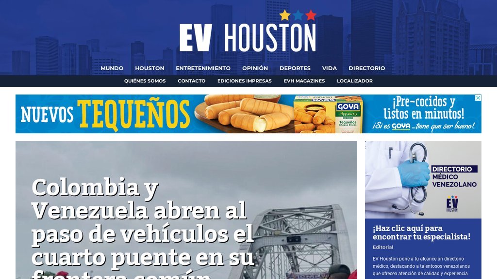 Screenshot of the EV Houston website