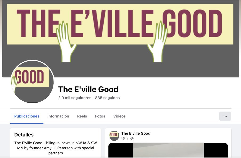 Screenshot of the E'ville Good, The website