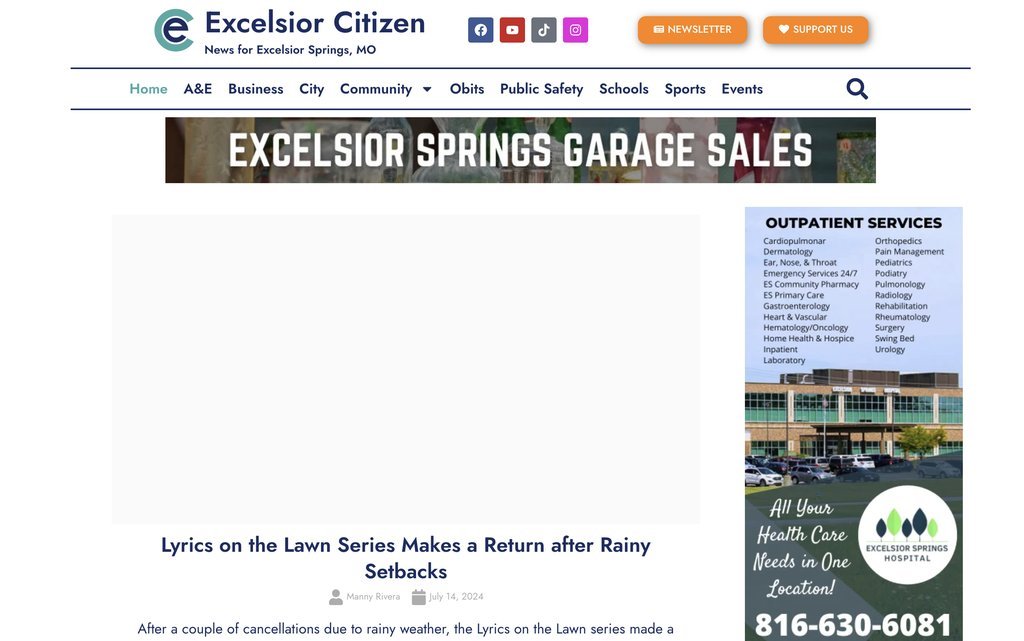 Screenshot of the Excelsior Citizen website