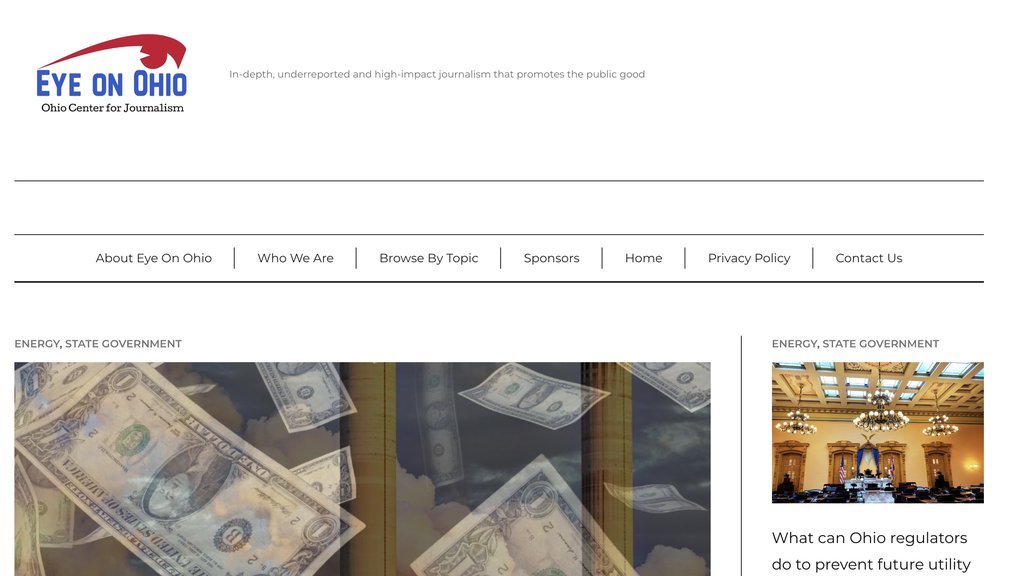 Screenshot of the Eye on Ohio website