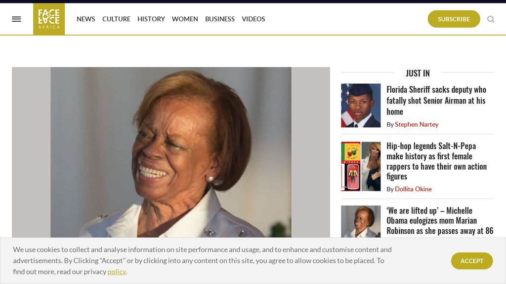 Screenshot of the Face2FaceAfrica.com website