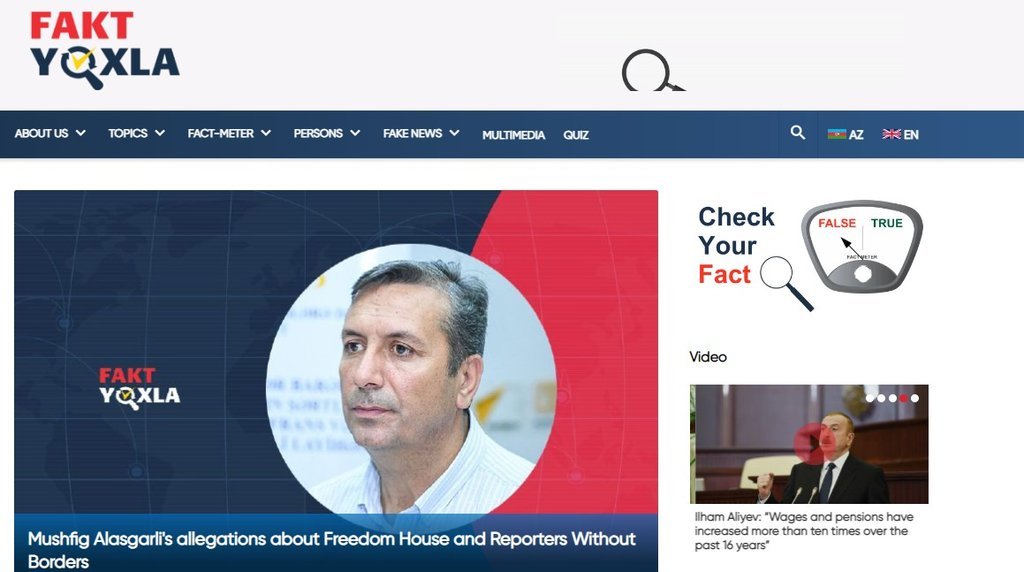 Screenshot of the Fakt Yoxla website