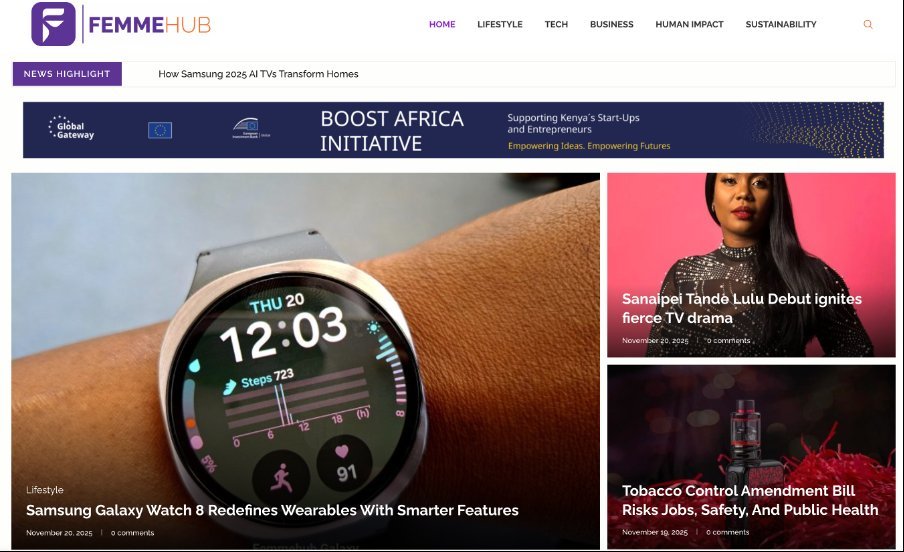 Screenshot of the Femme Hub website