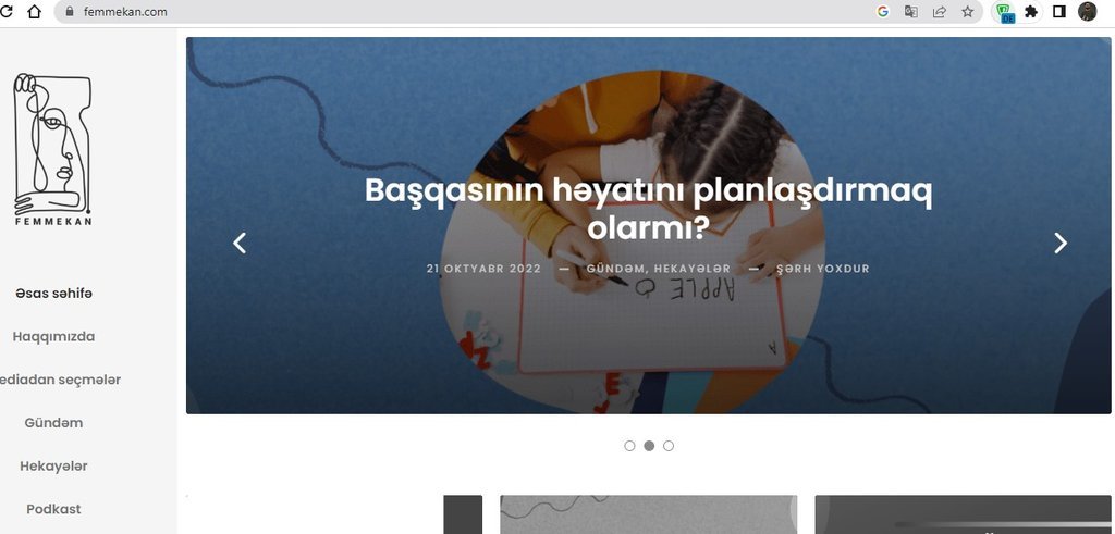Screenshot of the Femmekan website