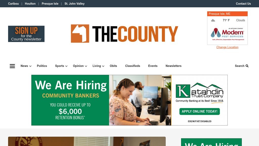 Screenshot of the The County  website