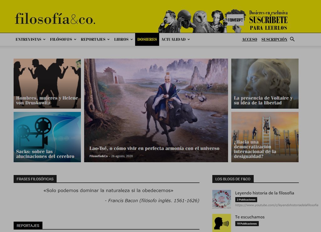 Screenshot of the Filosofia&Co website