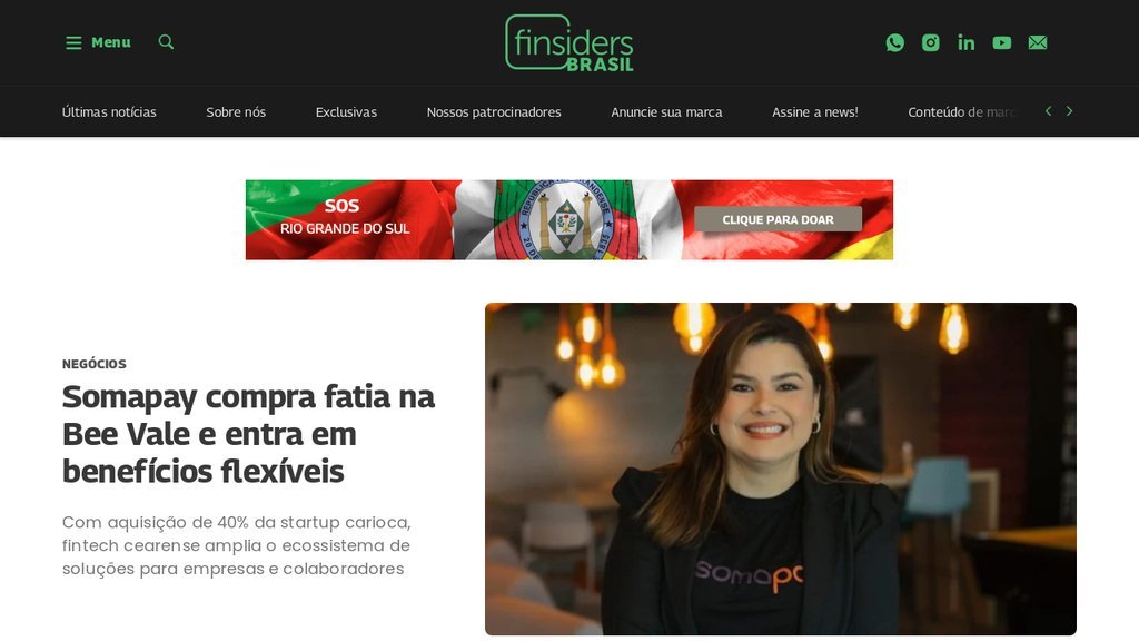 Screenshot of the Fintechs Brasil website