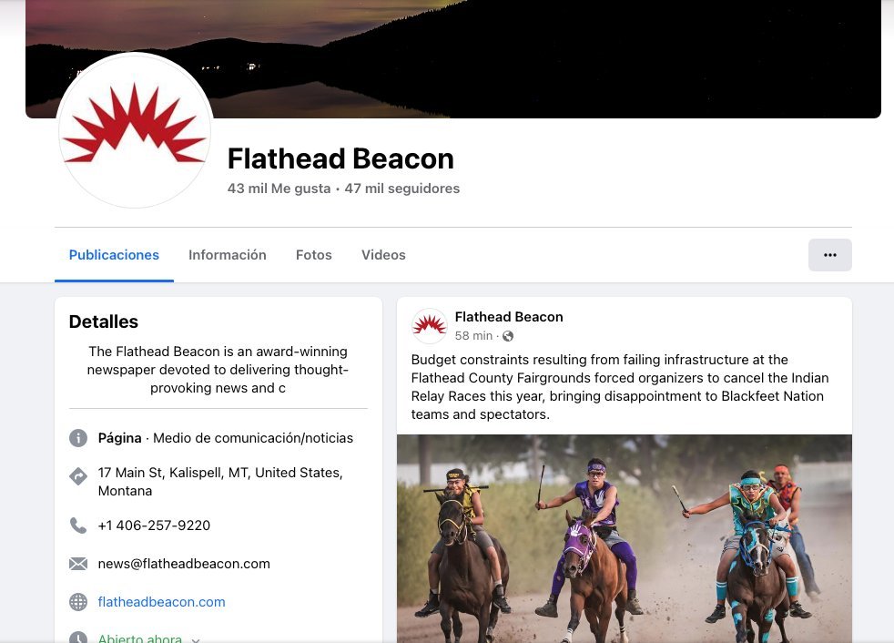 Screenshot of the Flathead Beacon website