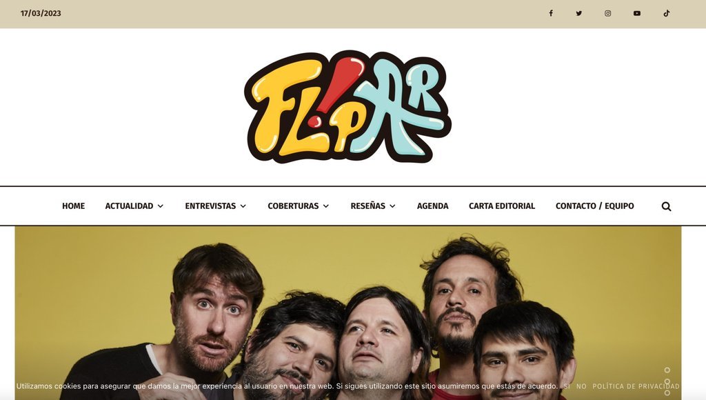 Screenshot of the Flipar website