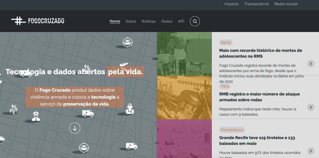 Screenshot of the Fogo Cruzado website