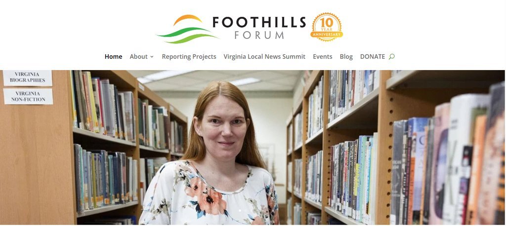 Screenshot of the Foothills Forum website