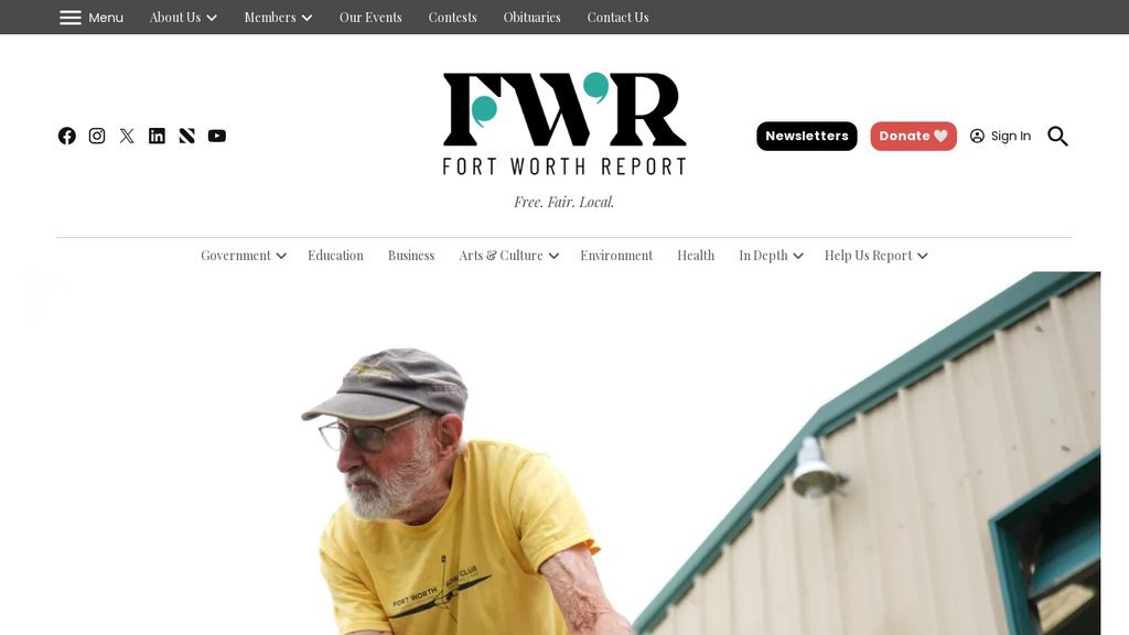 Screenshot of the Fort Worth Report website