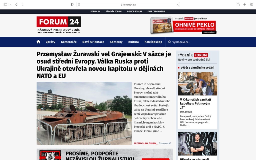 Screenshot of the FORUM 24 website