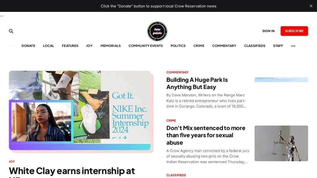 Screenshot of the Four Points Media LLC website