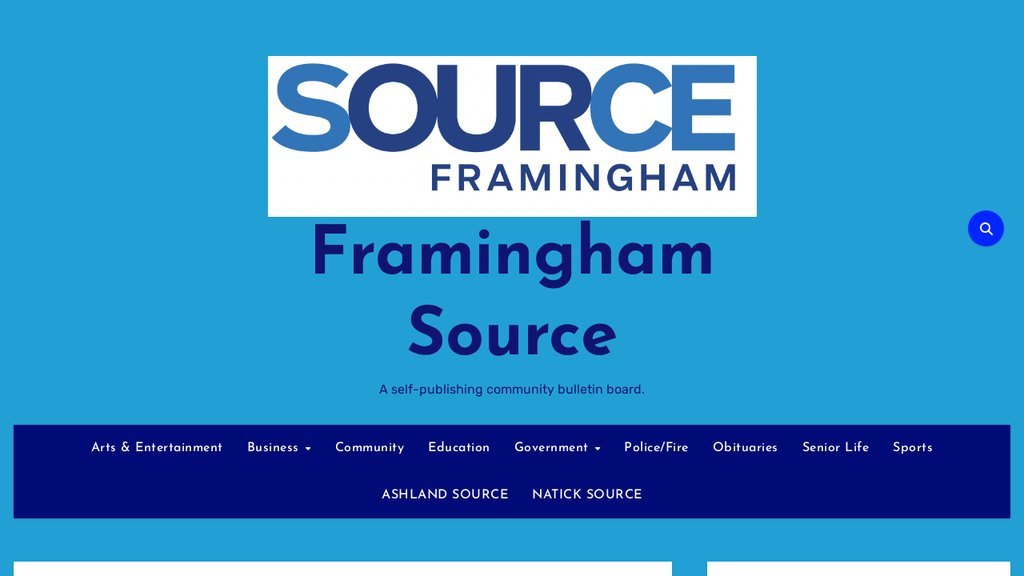 Screenshot of the Framingham Source website