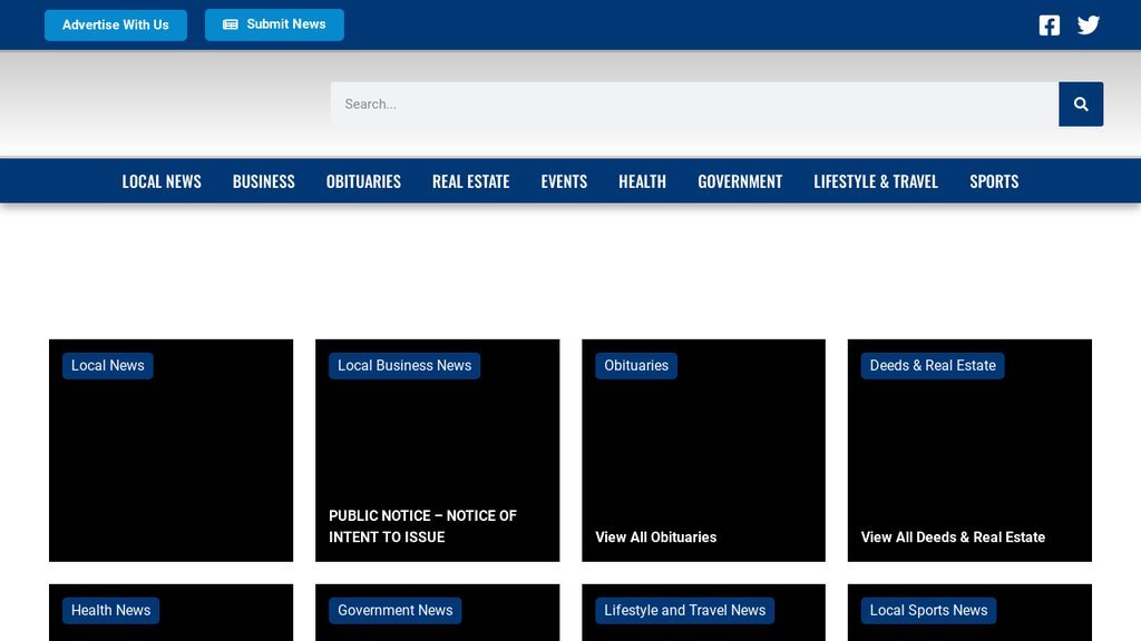 Screenshot of the Franklin County Free Press website