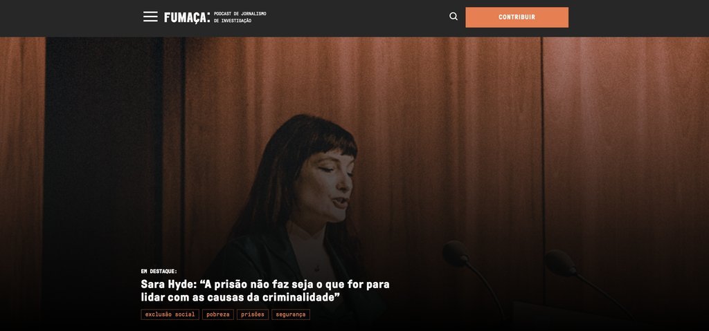 Screenshot of the Fumaça website