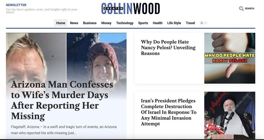 Screenshot of the Genesee Sun website