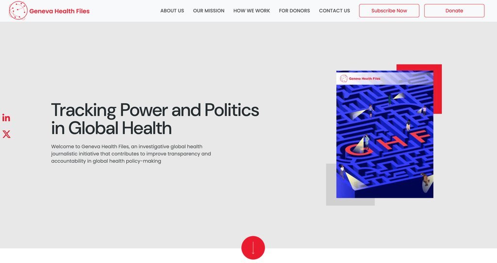 Screenshot of the Geneva Health Files website