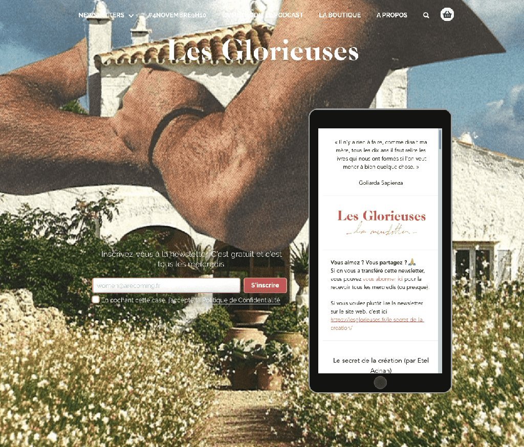 Screenshot of the Gloria Media website