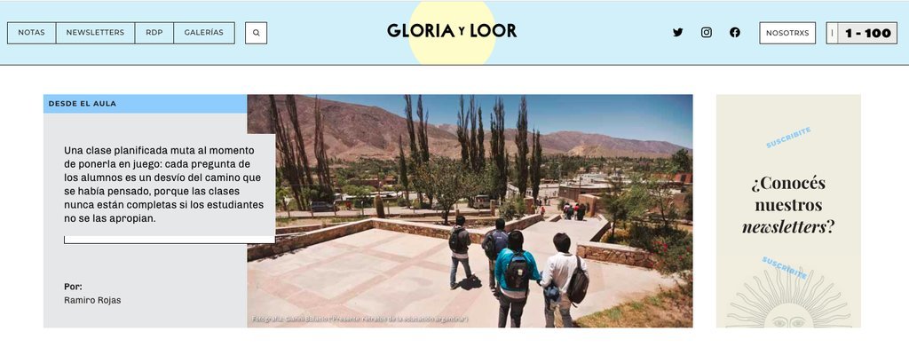 Screenshot of the Gloria Y Loor website