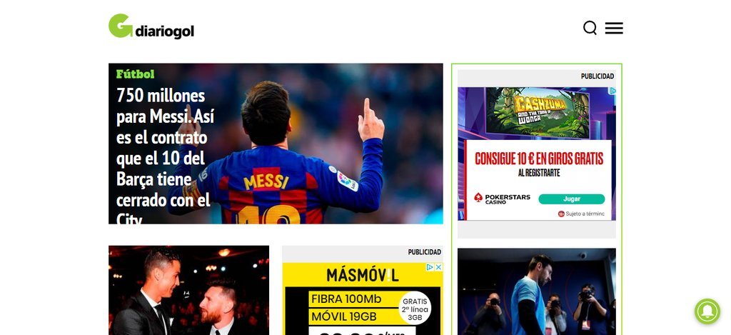 Screenshot of the Gol website