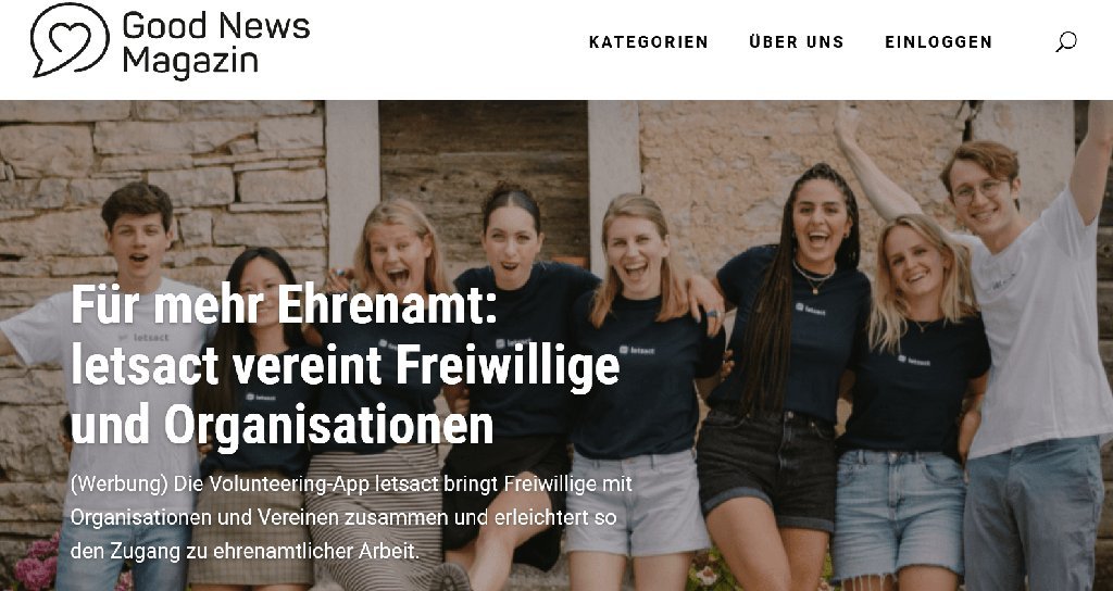 Screenshot of the Good News Magazin website