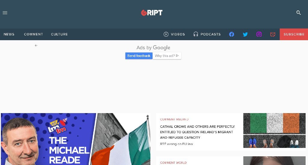 Screenshot of the Gript website