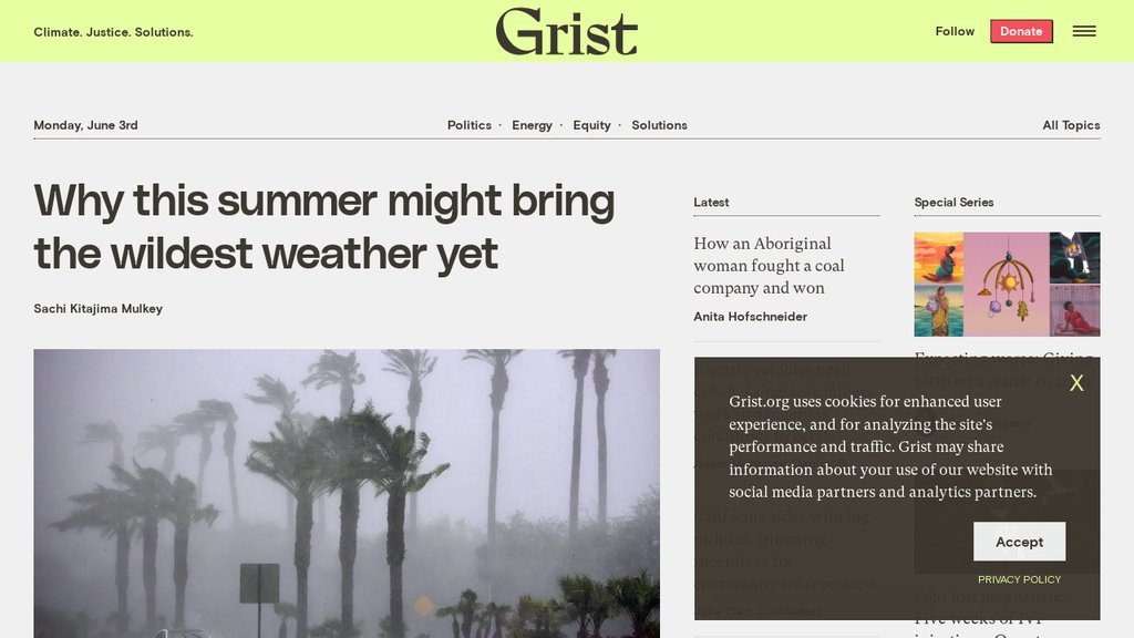 Screenshot of the Grist website