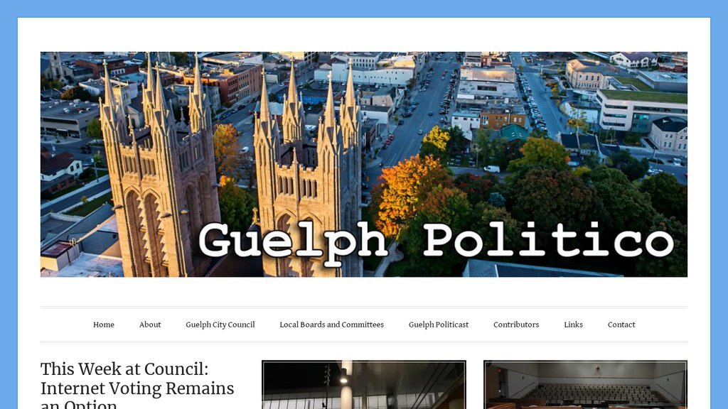 Screenshot of the Guelph Politico website