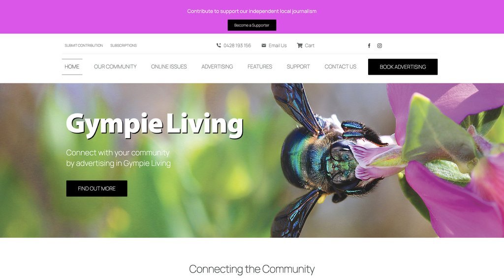 Screenshot of the Gympie Living website