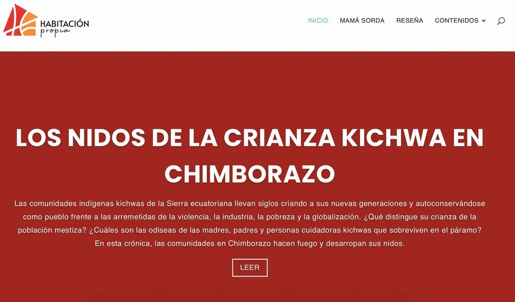 Screenshot of the Habitacion Propia website