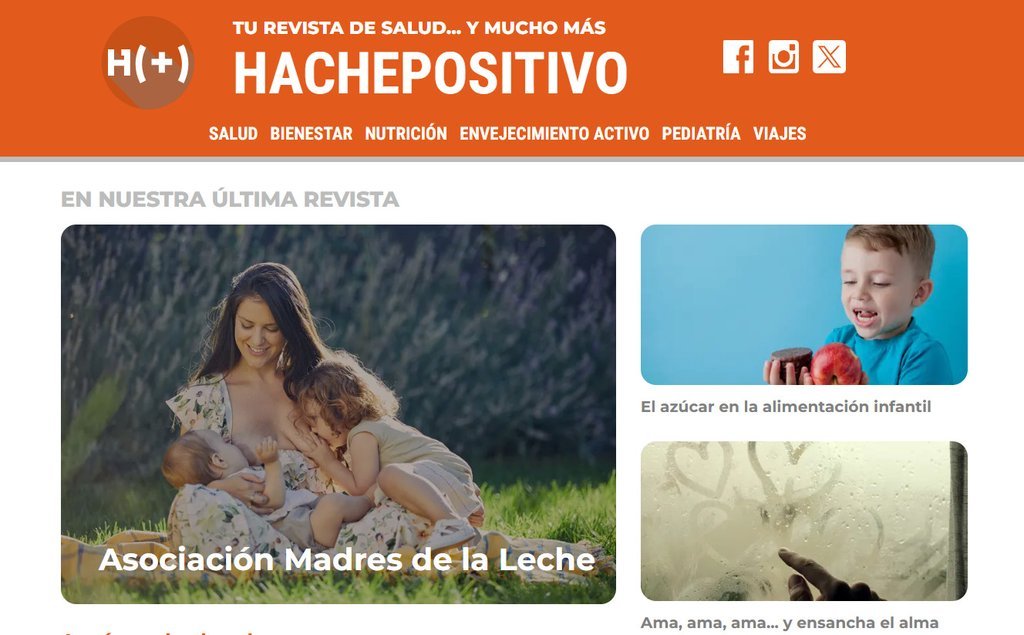 Screenshot of the hache positivo website