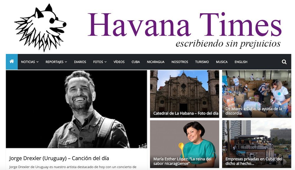 Screenshot of the Havana Times website