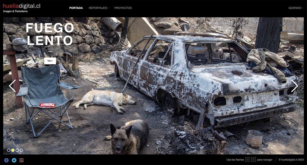 Screenshot of the Huelladigital.Cl website