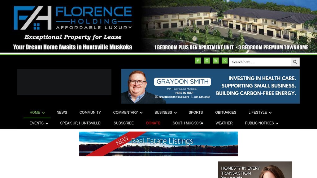 Screenshot of the Huntsville Doppler website