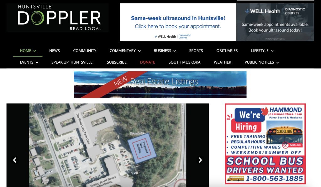Screenshot of the Hutch Post website