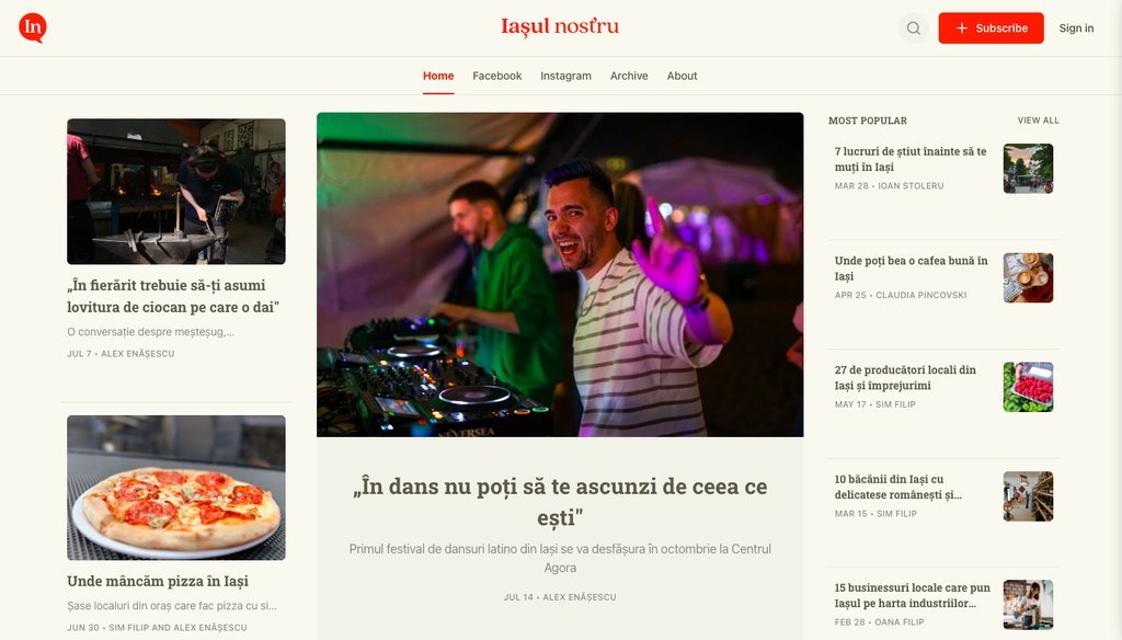 Screenshot of the Iașul nostru website
