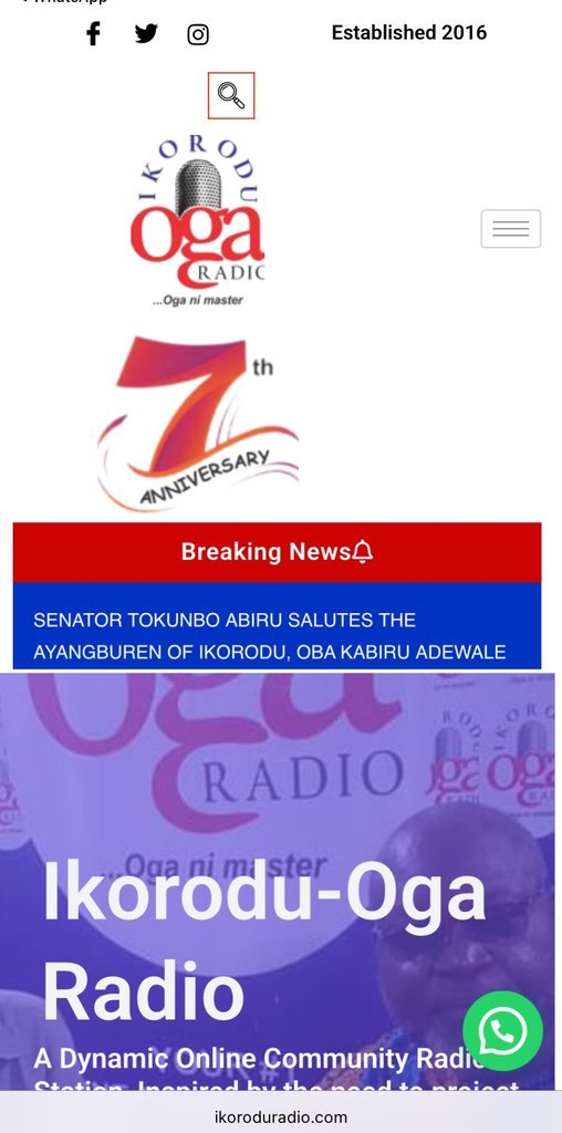 Screenshot of the Ikorodu Oga Radio website