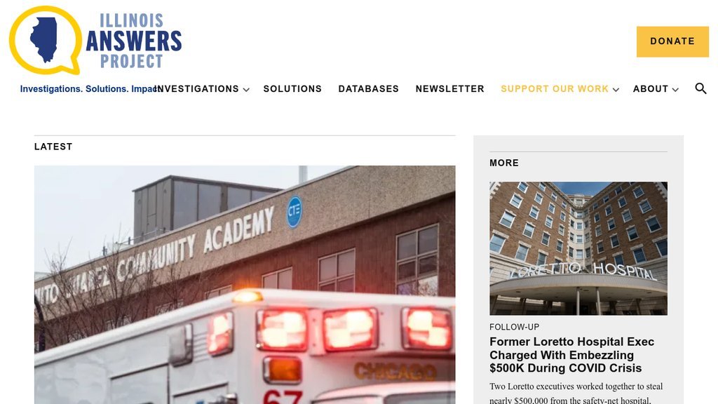 Screenshot of the Illinois Answers Project website