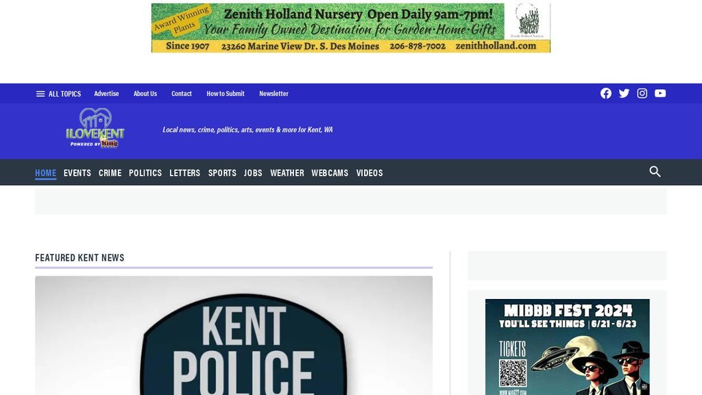 Screenshot of the iLoveKent website
