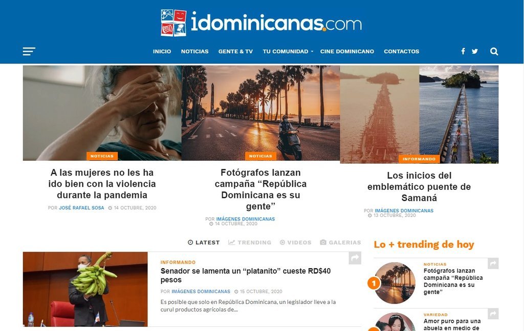 Screenshot of the Imagenes Dominicanas website