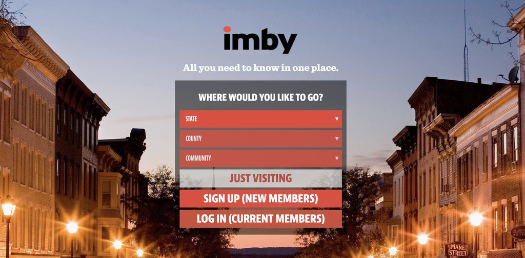 Screenshot of the IMBY website