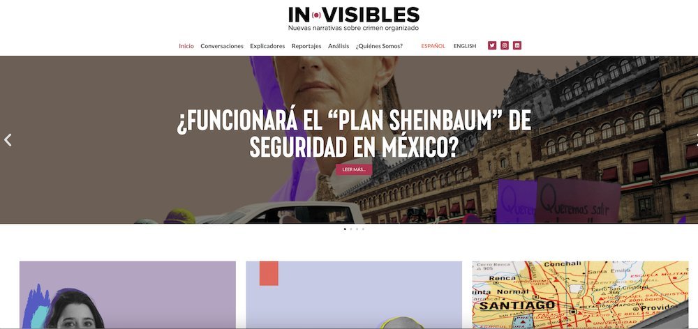 Screenshot of the in.visibles website