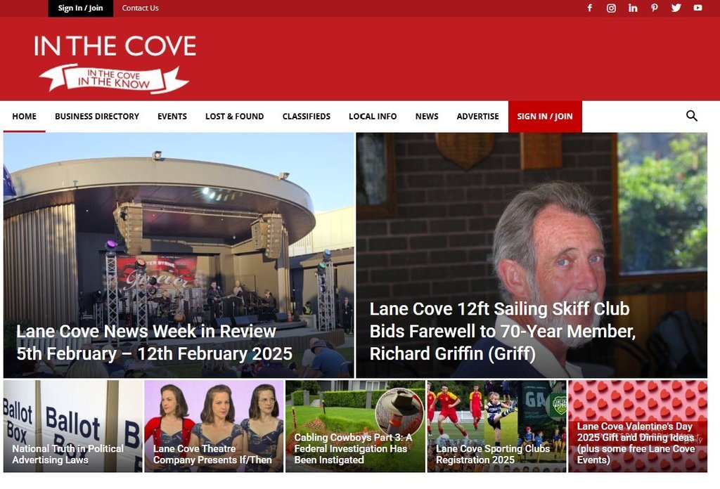 Screenshot of the In the Cove website