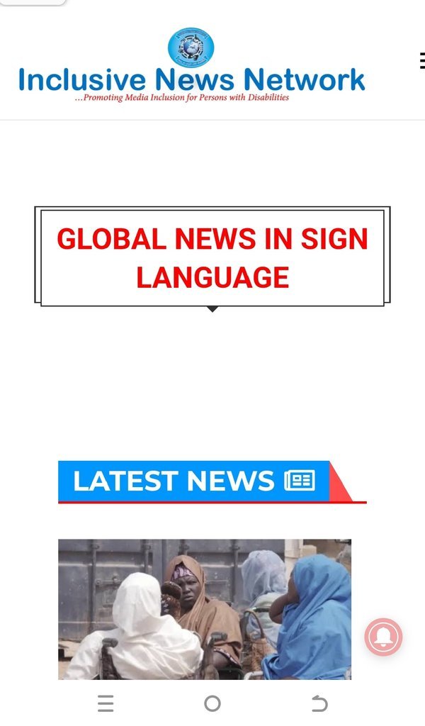 Screenshot of the Inclusive News Network website