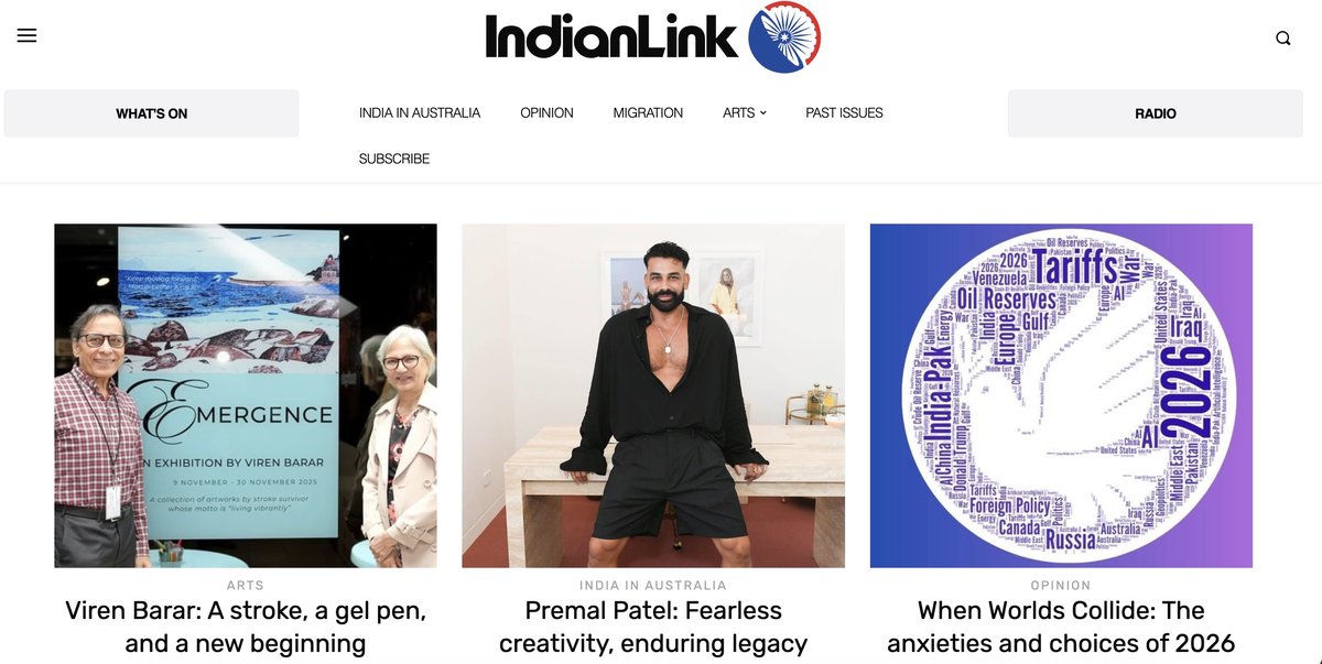 Screenshot of the Indian Link website