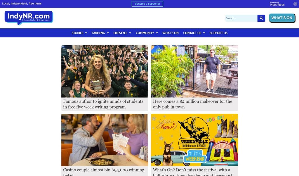 Screenshot of the IndyNR.com website